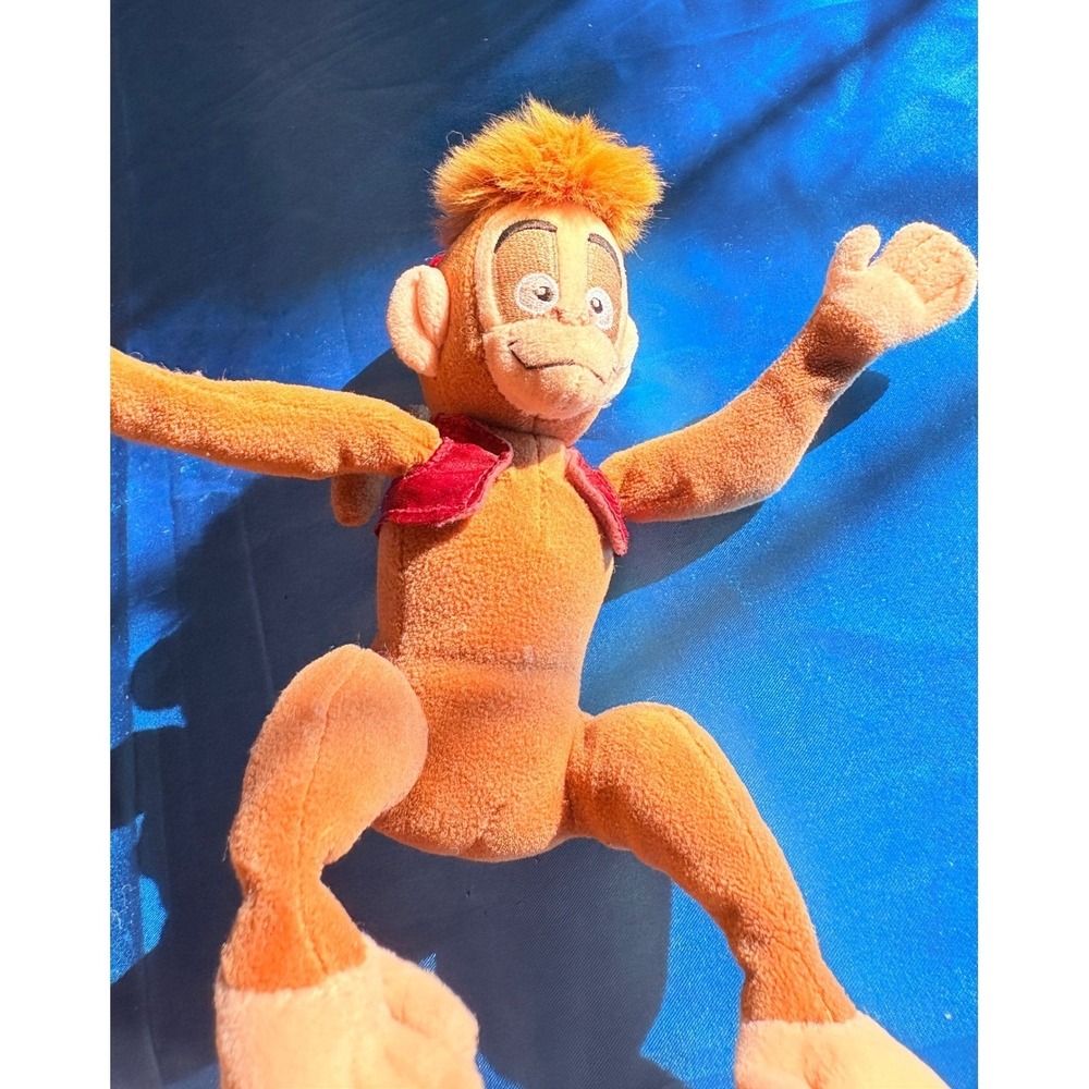 Disney Aladdin Abu‎ Plush Monkey Stuffed Animal with Red Vest and Fez Hat